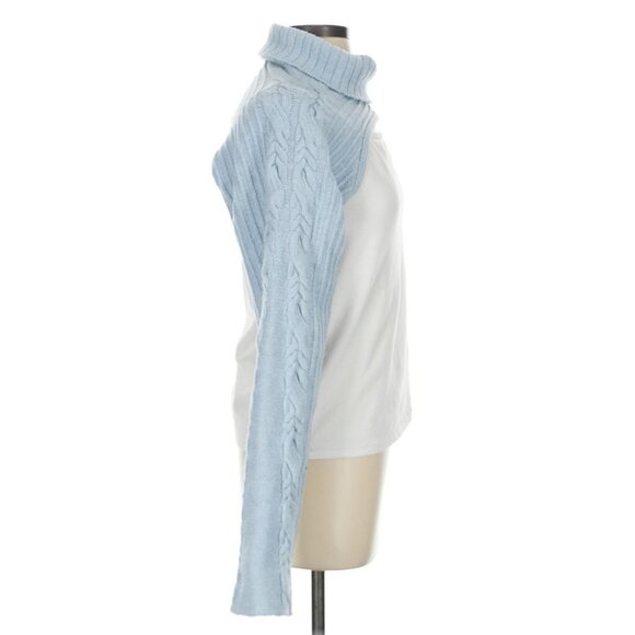 For Love & Lemons Blue & Pink Cable Knit 2-Piece Set Cropped Tank & Shrug XS/S - Picture 10 of 16